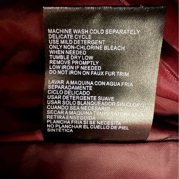 CELEBRITY PINK Women’s size XS Dark Mulberry Hooded Puffer Jacket faux fur NWT - Picture 2 of 8